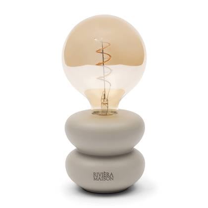 Riviera Maison tafellamp oplaadbaar LED Beige Finley Bulb draadloos