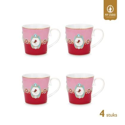 Pip Studio Mokken - Love Birds Medallion - Rood Roze - 250ml