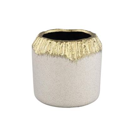 PTMD Bloempot Coira - 18x18x17 cm - Keramiek - Goud