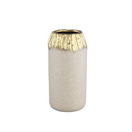 PTMD Bloempot Coira - 12x12x25 cm - Keramiek - Goud