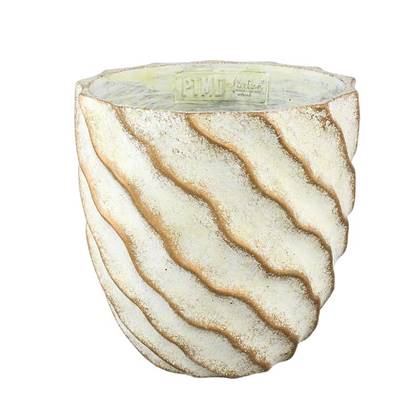 PTMD Bloempot Sharlae - 30x30x30 cm - Cement - Creme