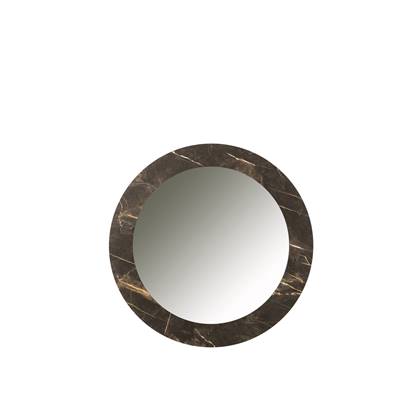 J-Line spiegel Marmer Print - glas - donkerbruin - small