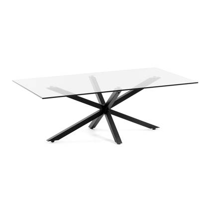 Kave Home - Salontafel Argo glas zwart 130 x 70 cm