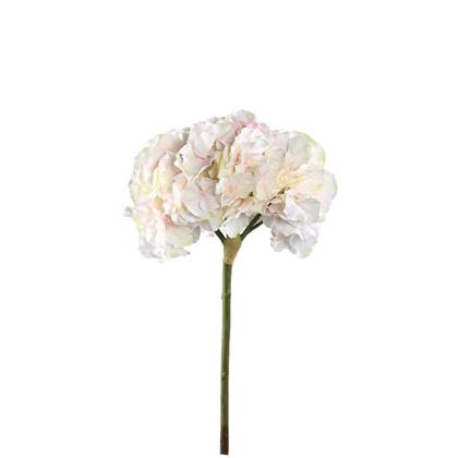 PTMD Kunstbloem Hortensia - 16x28x54 cm - Kunststof - Creme/roze