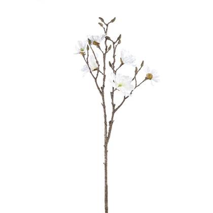 PTMD Kunstbloem Magnolia - 34x37x84 cm - Kunststof - Wit