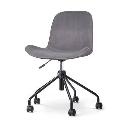 Nolon Nout bureaustoel velvet soft grey zwart onderstel