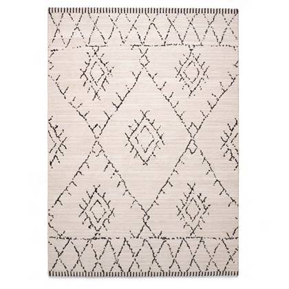 Boho&me Berber vloerkleed Beni Ouarain Sufian - crème|zwart - 120x170 Crème, Zwart