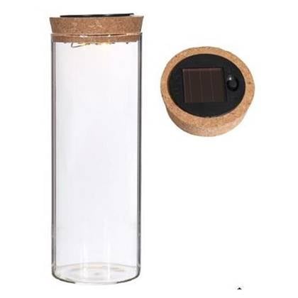 Ideas4seasons Pot|vaas voor ecosysteem - LED verlichting - D8 x H22 cm Transparant