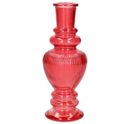 Ideas 4 Seasons Bloemenvaas Venice - glas - koraal - D5.7 x H15 c Rood