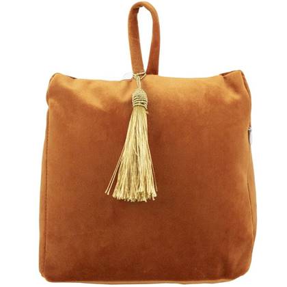 Mars & More Deurstopper - fluweel - kleur - 17 cm Oranje