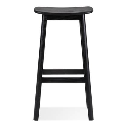 Alterego Dumas - Barkruk - Zwart Hout - 41x32x76cm