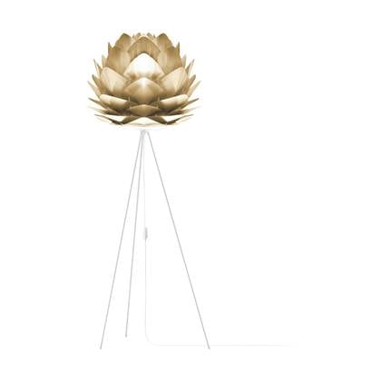 Umage Silvia Medium vloerlamp brushed brass - met tripod wit - Ø 50 cm