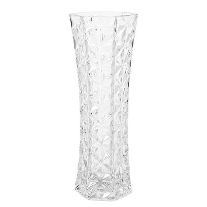 Gerimport Vaas - met patroon - glas - 11 x 29 cm Transparant