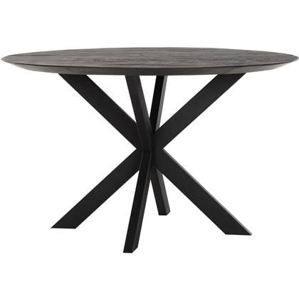 DTP Home Dining table Shape round BLACK,78xØ130 cm, recycled teakwood