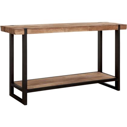 DTP Home Console table Beam,78x140x40 cm, 6 cm recycled teakwood top Groen