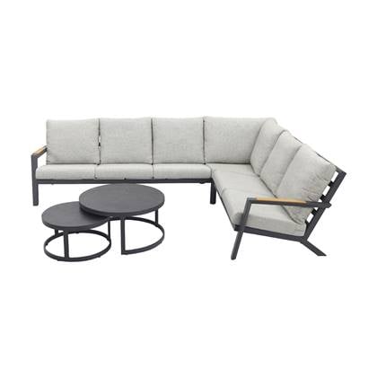 Van der Garde Tuinmeubelen VDG Santos|Rhodos loungeset - loungebank - antraciet 3-delig