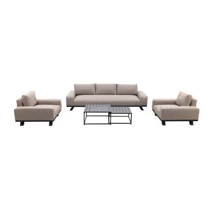 Van der Garde Tuinmeubelen VDG Barcelona|Royalty Sunbrella stoel-bank loungeset - Taupe