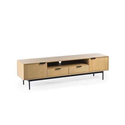 Nordic -Tv-meubel - L170cm - mango - naturel - 2 deuren - 1 nis - 2 lades