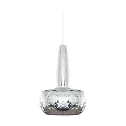 Umage Clava hanglamp polished steel - met koordset wit - Ø 21,5 cm