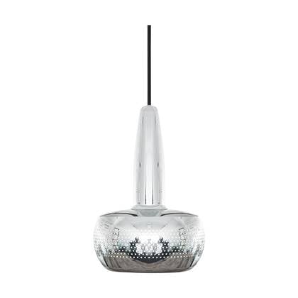 Umage Clava hanglamp polished steel - met koordset zwart - Ø 21,5 cm