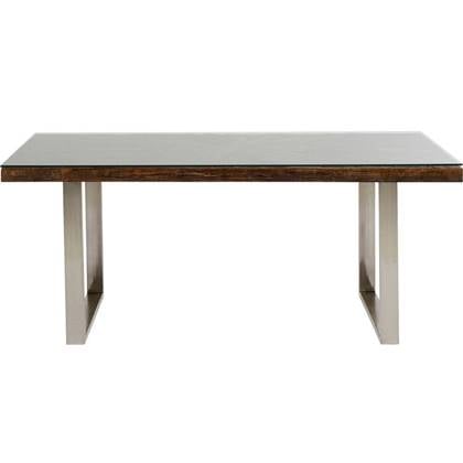 Conley Eettafel 180 X 90 Cm - Hout En Verchroomd Metaal