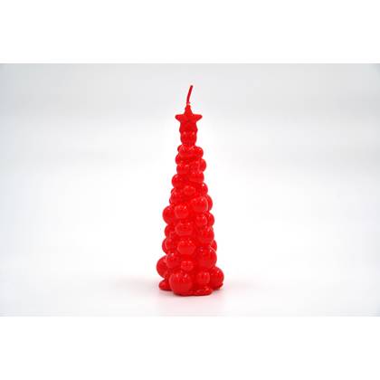 SMAQQ Kaars A Bubbly Xmas Tree Radiant Red 21 cm