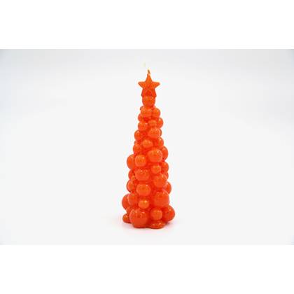 SMAQQ Kaars A Bubbly Xmas Tree Dazzling Dark Orange 21cm