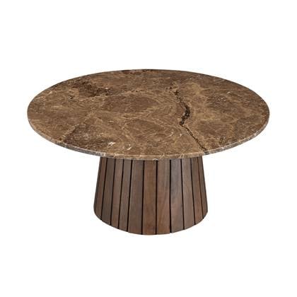 Livingfurn - Salontafel Emperador 80cm - Marmer | Hout