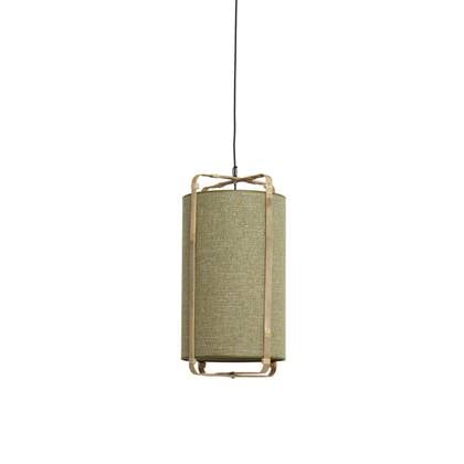 Light&living Hanglamp Ø27x56 cm SENDAI groen+bamboe naturel