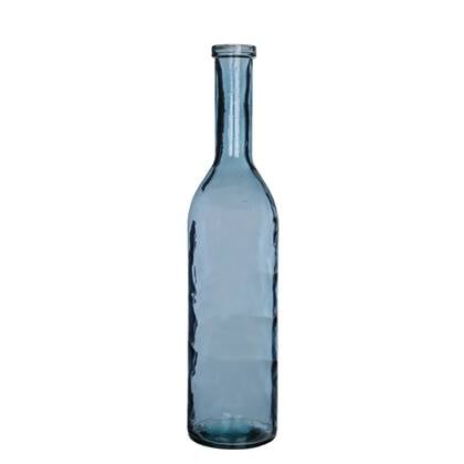 Mica decorations fles rioja glas maat in cm: 75 x 18 lichtblauw