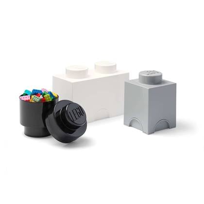 Lego - Opbergbox Brick Grijstinten, Set van 3 Stuks