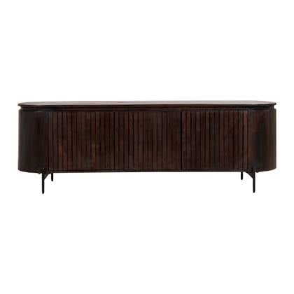by fonQ Grand Tv-Meubel Donkerbruin Mangohout - B 175 cm