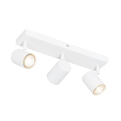 QAZQA Moderne plafondlamp 3-lichts verstelbaar rechthoekig - Wit