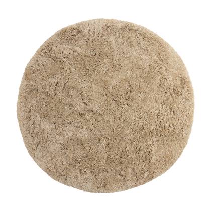 Rond Hoogpolig Vloerkleed Pilo Beige Polyester Interieur05 - Rond 240 Ø - (XL)