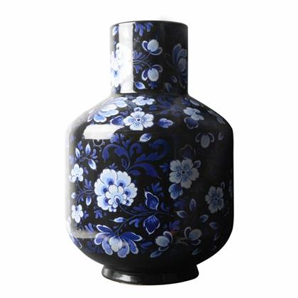 Vaas - Delfts Blauw Bloemen Zwart