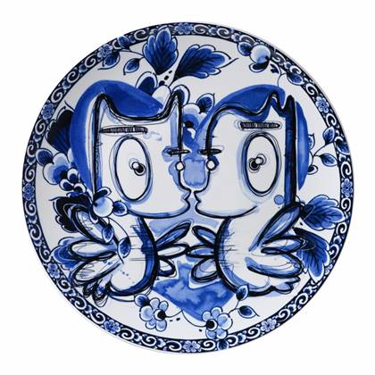 Wandbord - Loes van Delft - Formidable Delfts Blue | Ø 31 cm