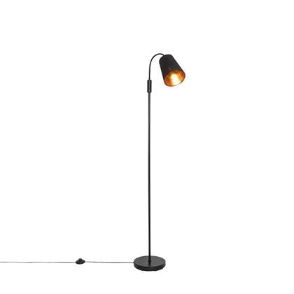 QAZQA Moderne vloerlamp met goud - Carmen Zwart