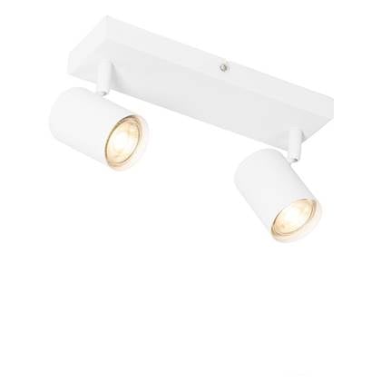 QAZQA Moderne plafondlamp 2-lichts verstelbaar rechthoekig - Wit