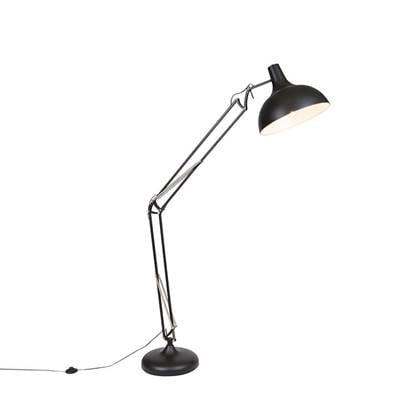QAZQA LED Vloerlamp hobby fl Zwart Retro L 75cm