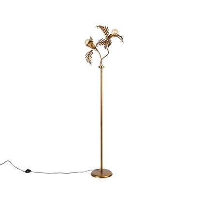 QAZQA LED Vloerlamp botanica Goud|messing Landelijk D 50cm
