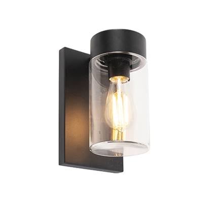 QAZQA LED Wandlamp buiten jarra Zwart Modern L 15cm