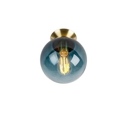 QAZQA Smart plafondlamp messing met oceaan glas incl. Wifi ST64 Blauw