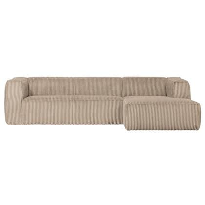 WOOOD Exclusive Bean Chaise Longue Rechts - Ribstof - Travertin