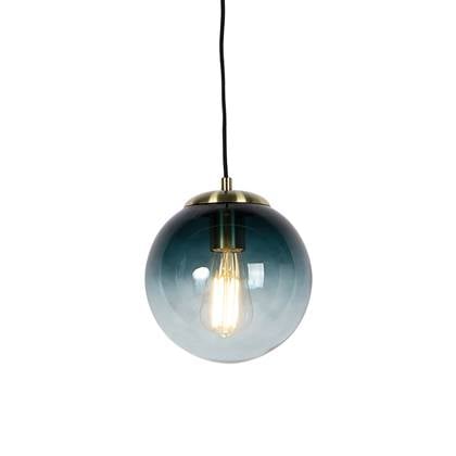 QAZQA LED Hanglamp pallon Blauw Art Deco D 20cm