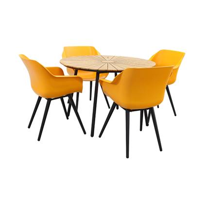 Hartman Sophie Studio Orange|Dave teak 110 cm. tuinset - 5-delig