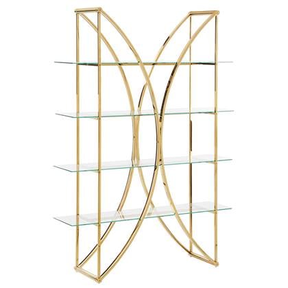 Beliani - HOLLOW - Boekenkast - Goud|Transparant - Metaal