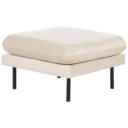 Beliani - VINTERBRO - Ottomaan - Licht - Fluweel Beige
