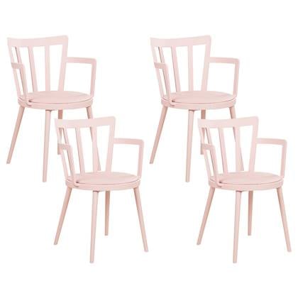 Beliani - MORILL - Stoel set van 4 - Pastel - Kunststof Roze