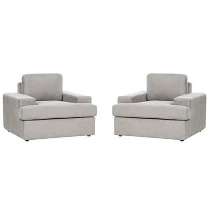 Beliani - ALLA - Fauteuil set van 2 - Lichtgrijs - Polyester