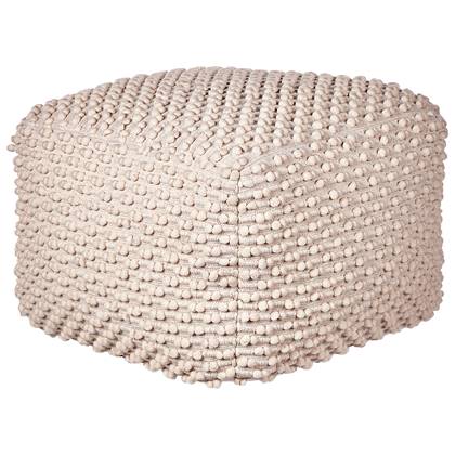 Beliani - KINGRI - Poef - Taupe - 50 x 50 x 35 cm - Katoen|Polyester Beige